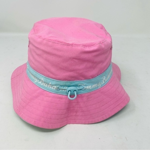 Tommy Bahama Pink W/ Blue Trim Adjustable Bucket Hat - Picture 1 of 5